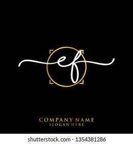 EF Initial handwriting logo template