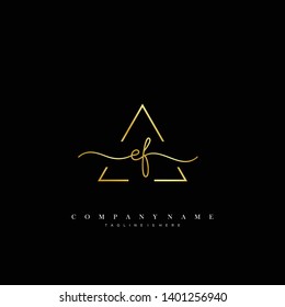 EF initial handwriting logo template vector