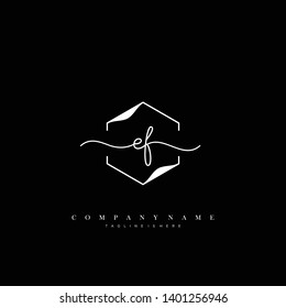 EF initial handwriting logo template vector