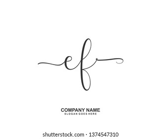 EF Initial handwriting logo vector