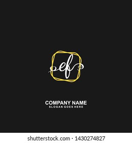 EF Initial handwriting logo vector 