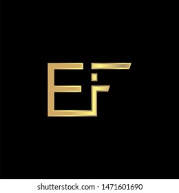 EF Initial logo Capital Letters Gold colors