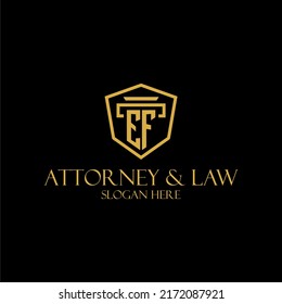 EF initial monogram for lawfirm logo ideas with creative polygon style design