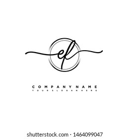 EF initial signature logo. handwriting logo template vector,