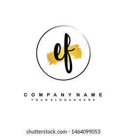 EF initial signature logo. handwriting logo template vector,