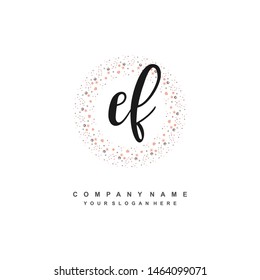 EF initial signature logo. handwriting logo template vector,