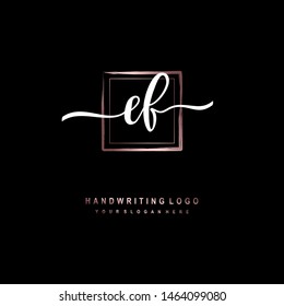EF initial signature logo. handwriting logo template vector,
