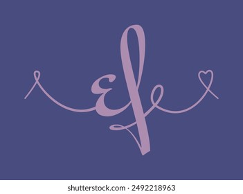 EF initial wedding monogram calligraphy vector illustration. Hand drawn lettering e and f love logo design for valentines day poster, greeting card, photo album, banner print or tattoo.