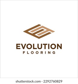 EF initials and flooring logo vector