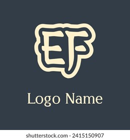 EF letter abstract monogram initial letter logo design