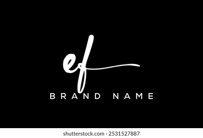 EF letter beauty handwriting vector logo. 
