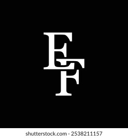 EF letter logo concept isolated on white background. FE Logo