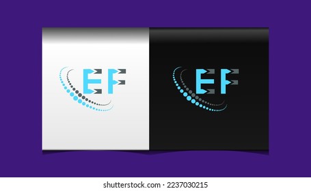 Diseño creativo del logo de la carta EF. Diseño único de EF.
