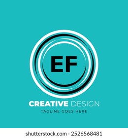 Diseño creativo del logotipo de la letra de EF. EF diseño único. Ilustración vectorial