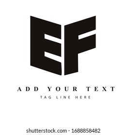 Diseño del logotipo de la letra EF y arte vectorial de ilustración para impresión 