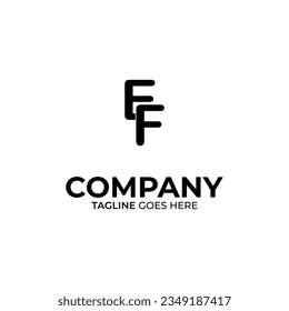 Diseño de logotipo de carta EF blanco y negro