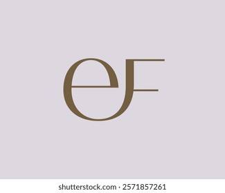 EF letter logo icon design. Classic style luxury initials monogram.