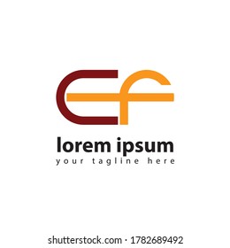 ef letter logo template design