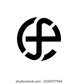 EF or ef letter mark abstract vector logo design - ef icon and monogram design