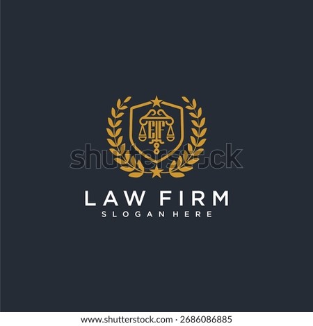EF letter monogram logo for lawfirm with pillar and leaf image design