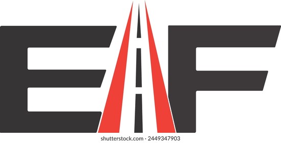 Logo de EF Letters. EF logo construcción de carreteras mejor Plantilla Vector letras logo diseño