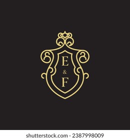 EF line vintage initial logo in high quality professional design that will print well across any print media