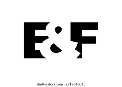 Diseño del logotipo de EF en estilo audaz. Símbolo de identidad blanco y negro. Emblema de tipografía moderna. Icono de marca Corporativa. Mínima Plantilla de negocio.
