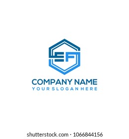 EF logo letter initial, Abstract polygonal Background Logo,