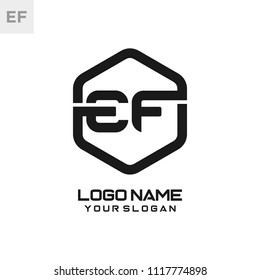 EF logo letter initial, Abstract polygonal Background Logo,