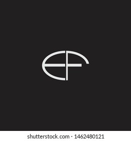 EF Logo letter oval monogram design template with black and white colors