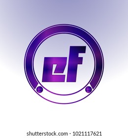 EF Logo, Metal Logo, purple Logo, Monogram