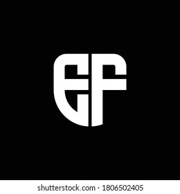 ef logo monogram with circular shape shield design template