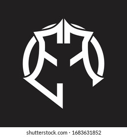 EF-Logo-Monogramm mit Emblem und kreisrunder Design-Vorlage