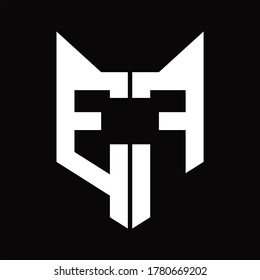 EF Logo monogram with fox head shape design template