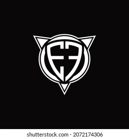 EF Logo monogram isolated with circle shape and three arrow design template