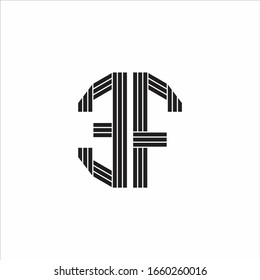 EF Logo monogram outline style linked isolated on white background