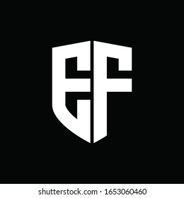 EF logo monogram with shield shape design template