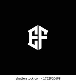 ef logo monogram with shield shape design template