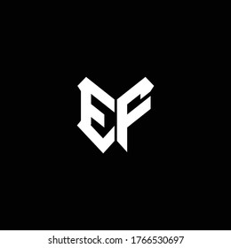 ef logo monogram with shield shape design template
