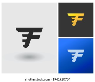 Espacio negativo del logotipo EF plantilla de símbolos de aplicaciones modernas