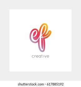 EF logo, vector. Useful as branding symbol, app icon, alphabet element, clip-art.