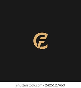 EF monogram logo circle style design template Vector,
