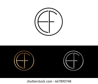 EF round circle shape initial letter logo

