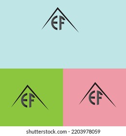 EF simple Logo Design Vector