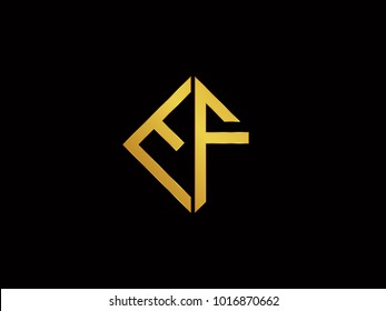 EF square shape Gold color logo
