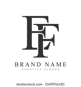 EF trendy logotype template. Initial letter e and f classic font style. Creative logo for company name or identity. Vector illustration.