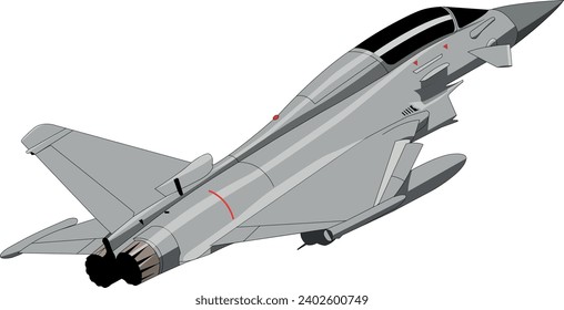 EF-2000 European Multi-Role Fighter Jet (Typhoon) Vector Drawing