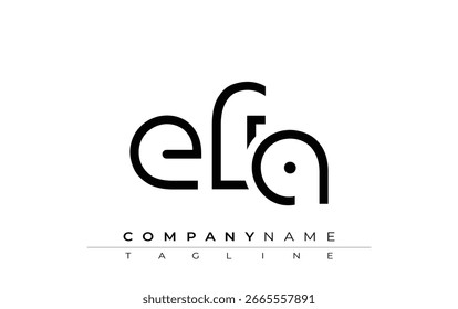 Diseño de carta abstracta EFA. Diseño moderno del logotipo del negocio con tipografía Abstractas y estilo contemporáneo