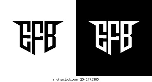 EFB letter logo design with white background in illustrator, vector logo modern alphabet font overlap style, calligraphy designs for logo, Poster, Invitation, etc.