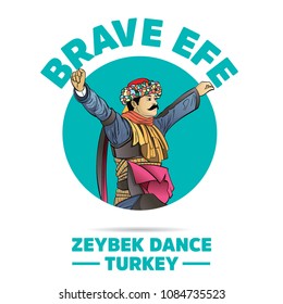 Efe Turkish Brave Person Performing Zeybek Dance Of Turkey